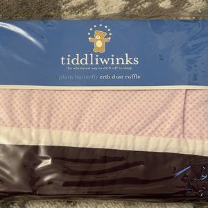 Tiddliwinks Baby Girl Purple and Pink Polka Dot Full Size Crib Dust Ruffle (NWT)